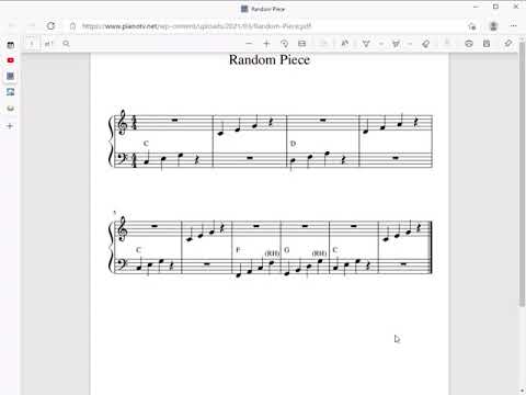 LilyPond Edition of PianoTV's Beginner Challenge Day 4