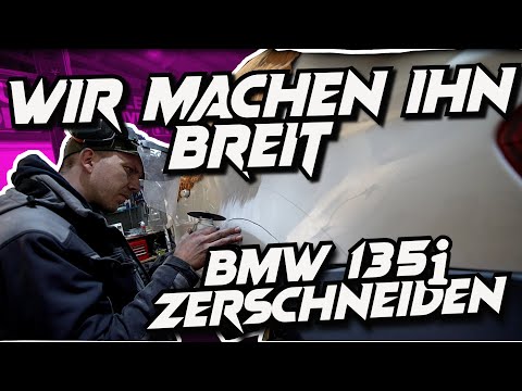 Bimmer-Schmiede — Wir machen ihn breit/ BMW 135i Zerschneiden/ Prior-Design Radläufe