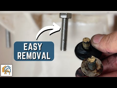 Part of a video titled How to Replace Rusted Toilet Tank Mounting Bolts - YouTube