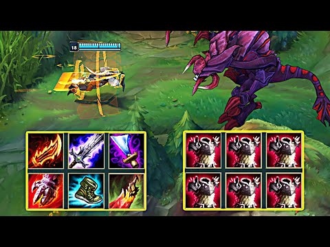 MASTER YI vs 15000HP CHO'GATH FULL BUILD FIGHTS & Best Moments!