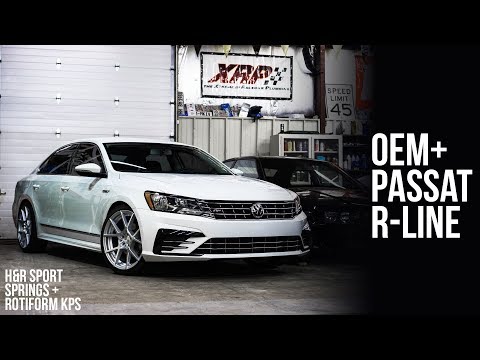 DIY VW Lowering Spring Install - 2017 VW Passat R-Line Lowered on H&R Sport Springs and Rotiform KPS