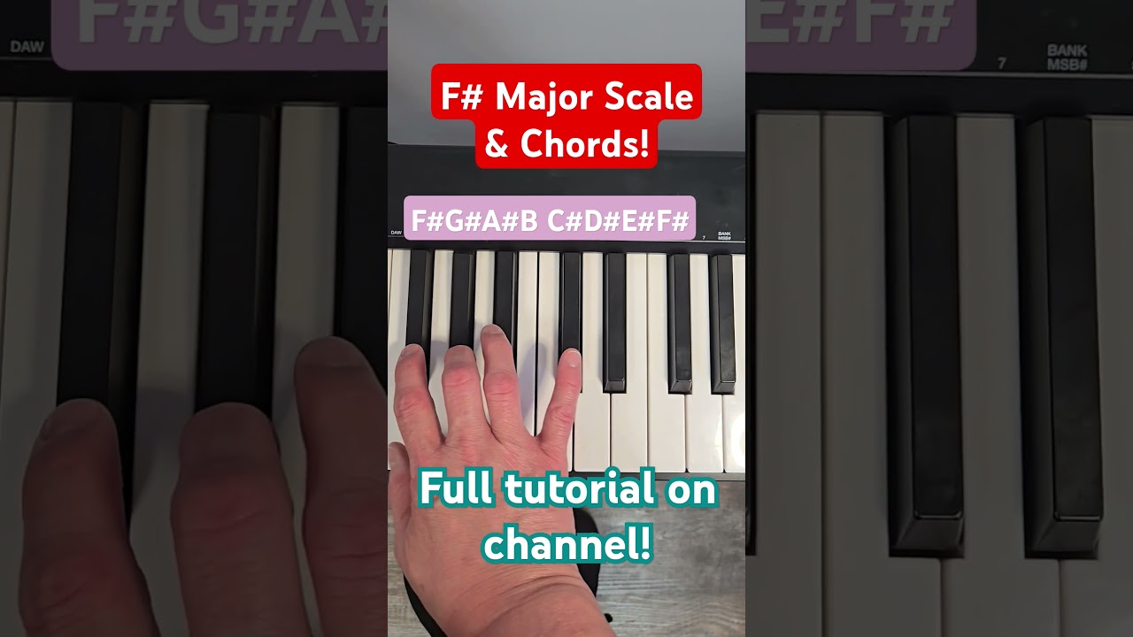 F Sharp Major Scale Piano 🎹 #pianotutorialforbeginners  #easypiano