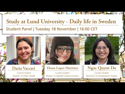 Study at Lund University - Daily life in Sweden | Live student panel