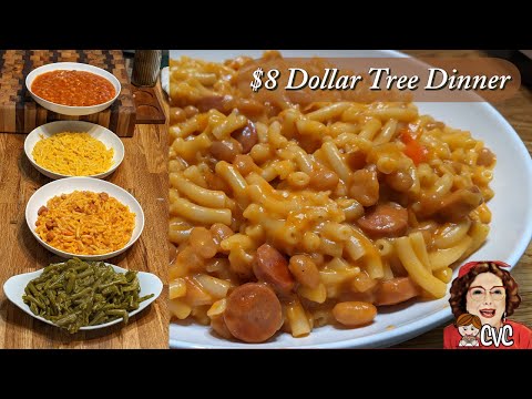 $8 Dinner, Dollar Tree Grocery Haul, Beans and Franks