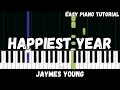 Jaymes Young Happiest Year Easy Piano Tutorial