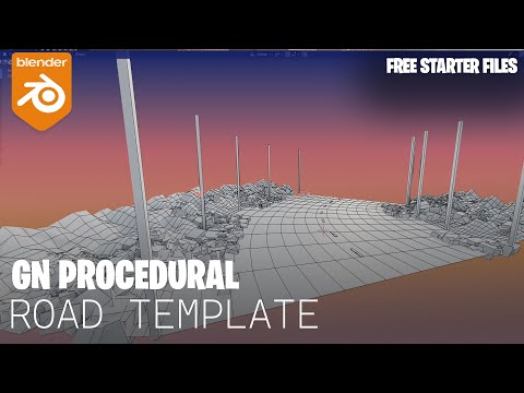Free Blender Geometry nodes road generator template