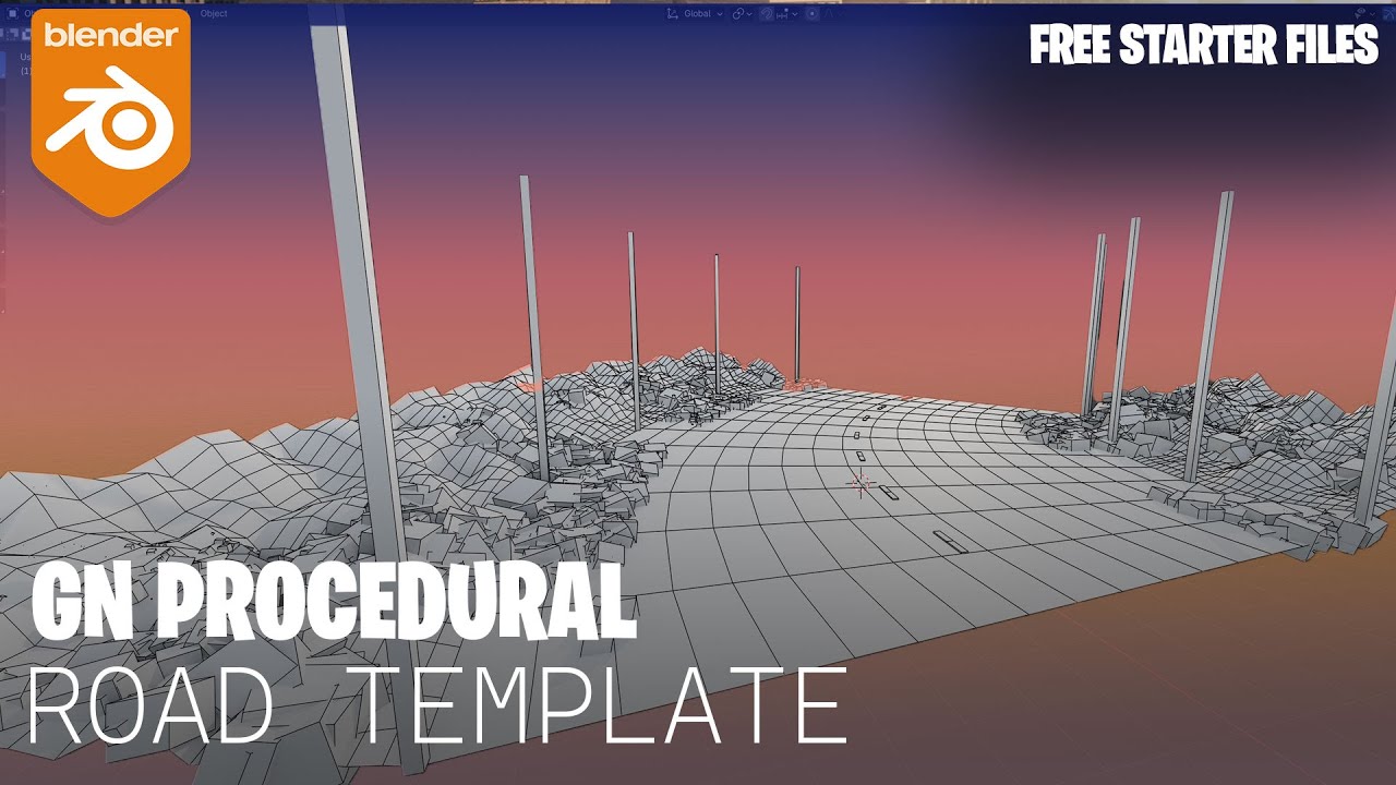 Free Blender Geometry nodes road generator template