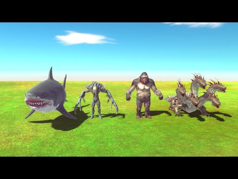 MEGALODON SCOURGE WITH GORO GIANT & HYDRA VS ALL TEAMS | Animal Revolt Battle Simulator