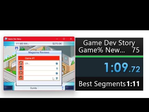 Game Dev Story - Speedrun Game% New Game - 1:09.48 (retimed)