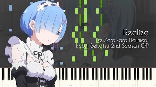 Re Zero Op 2 Piano Letanime