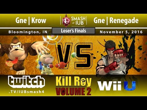 Kill Roy: Volume 2 - Sm4sh Singles - Losers Finals - Gne | Krow (Pikmin, DK) vs Gne | Renegade (Ryu)