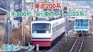 【まるで複々線！？】元東京メトロ03系とりょうもう号　並走シーン！