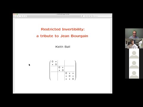 #40: Keith Ball - Restricted invertibility: a tribute to Jean Bourgain