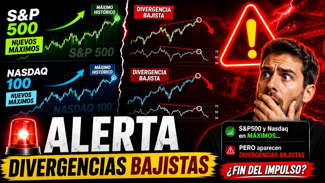 🚨 ALERTA en S&P500 y Nasdaq: DIVERGENCIAS BAJISTAS en MÁXIMOS HISTÓRICOS