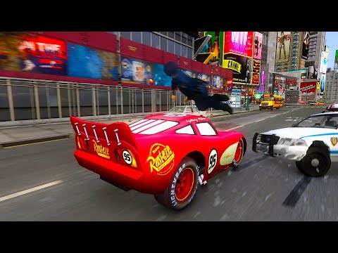 Crazy Lightning McQueen Crashes - GTA 4 Real Car Crashes Ep.7