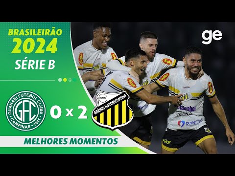 Gols e lances de Guarani x Novorizontino