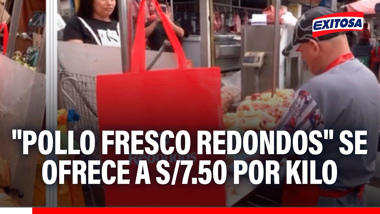 🔴🔵 "Pollo Fresco Redondos" se ofrece a S/7.50 por kilo en el mercado Caquetá de San Martín de Porres