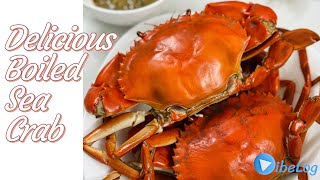 Eating Delicious Boiled Sea Crab | Fresh Seafood Feast! 🦀