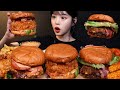 Crispy Shrimp Burger Bacon Cheese Burger Meat Chili Fries Corn Ribs Buffalo Wings Mukbang ASMR