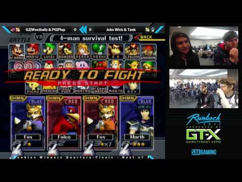 Runback 2017 Doubles Winners Quarters - G2|Westballz & PG|Plup (Red) vs John Wick & Tank (Blue)