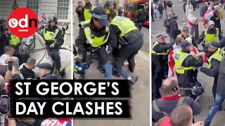 Thugs BRAWL With Met Police at St George's Day Event in London