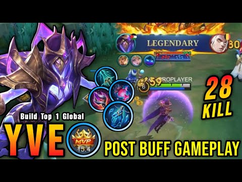 3 Minutes LEGENDARY!! 28 Kills Yve Post Buff Gameplay (NEW BUILD) - Build Top 1 Global Yve ~ MLBB
