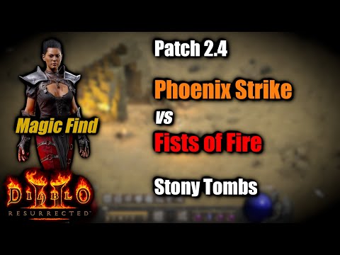 Stony Tombs Martial Arts Phoenix Strike vs Fists of Fire Assassin - PTR 2.4 Diablo 2 Resurrected