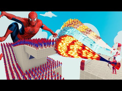 100x SPIDER-MAN + 2x GIANT vs 3x EVERY GOD - Totally Accurate Battle Simulator TABS