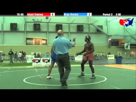 Jelani Embree vs. Beau Breske at 2013 ASICS FILA Cadet Nationals - GR