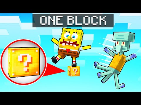 Here's Squidward - Minecraft But We’re On ONE LUCKY BLOCK!