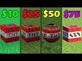 minecraft for 0$ vs 10$ vs 25$ vs 50$ vs 100$