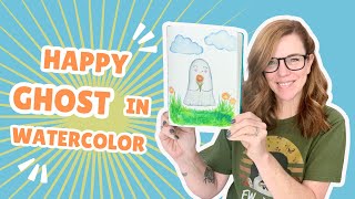 Cute Ghost in Watercolor