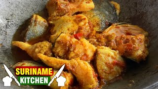Surinaamse Koebie In Masala (Koebi Vis 60 Cm) Koken In Suriname | Surinamese Cowie Fish (23.6 Inch