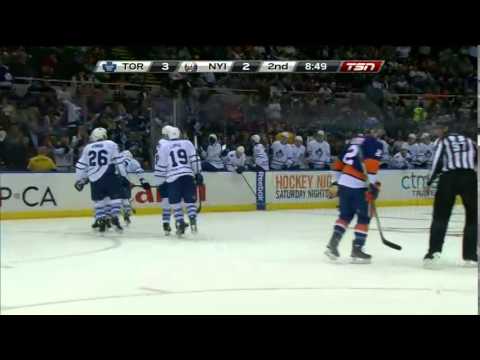 Roman Polak's First Goal as a Maple Leaf - Maple Leafs at Islanders - 10/21/2014