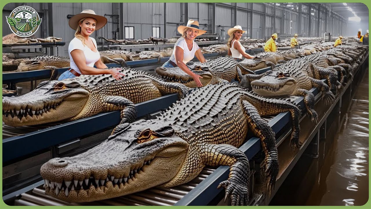 How Millions of Crocodiles Are Processed – Massive Crocodile Farming For Skin & Meat