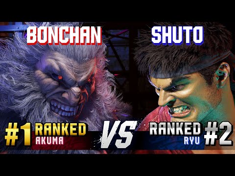 SF6 ▰ BONCHAN (#1 Ranked Akuma) vs SHUTO (#2 Ranked Ryu) ▰ High Level Gameplay