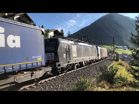 [HD] Brennerbahn: Lokomotion  &  MRCE Vectron  Anfahrt in Steigung mit KLV Zug bei St. Jodok