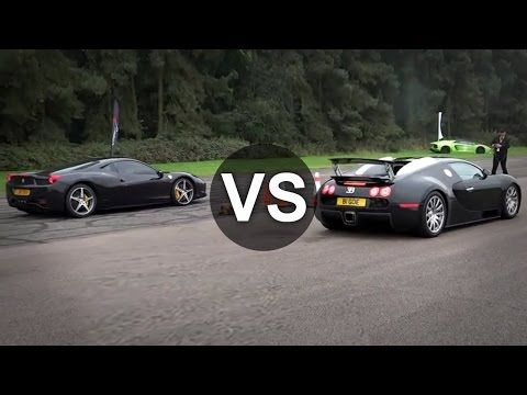 Bugatti Veyron Vs Ferrari 458 Italia Drag Race - DRAGINFO