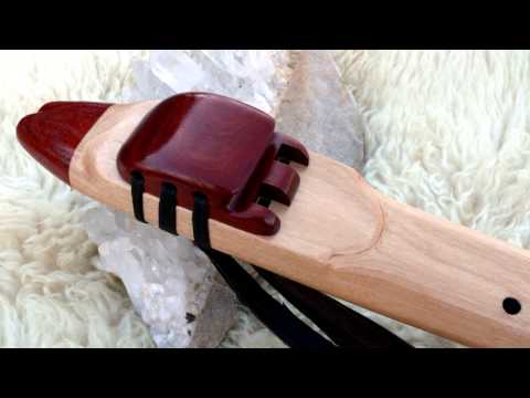Native American Inspired 7 hole Extended Scale DRONE FLUTE in the Key of F# of Cherry and Padauk