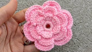 Crochet Triple-Layer Flower