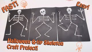Easy Q-tip Skeleton Craft Project - Halloween or Anatomy Activity!