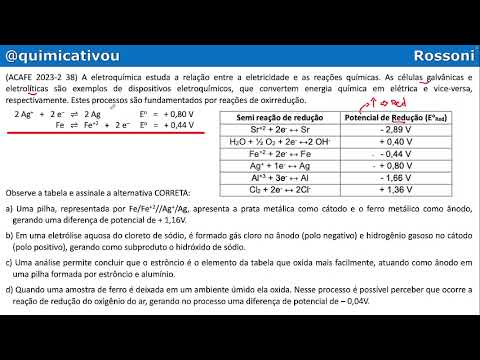 ACAFE 2023-2 Q38 Medicine - Electrochemistry Batteries and Aqueous Electrolysis
