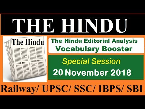 20th November 2018 The Hindu Editorial Analysis News -Vocabulary -UPSC/SSC/IBPS/CLAT/IELTS