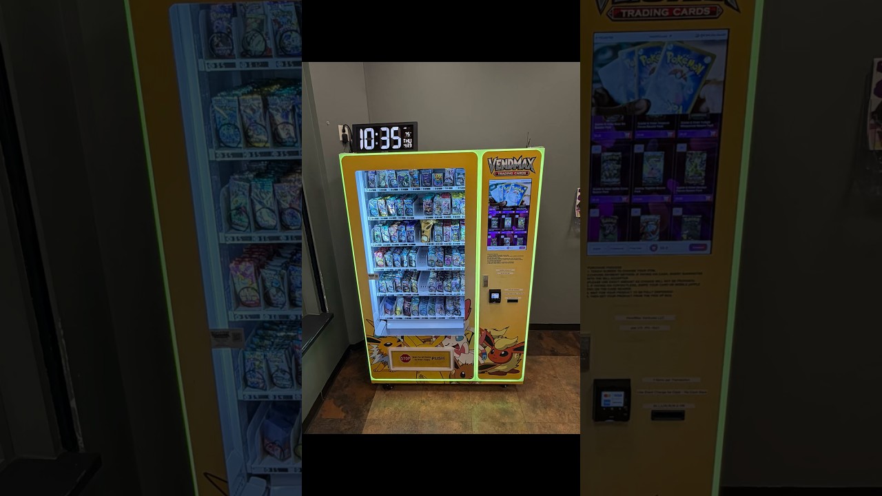 Restocking my Pokémon vending machine at Health Quest in Flemington, New Jersey
