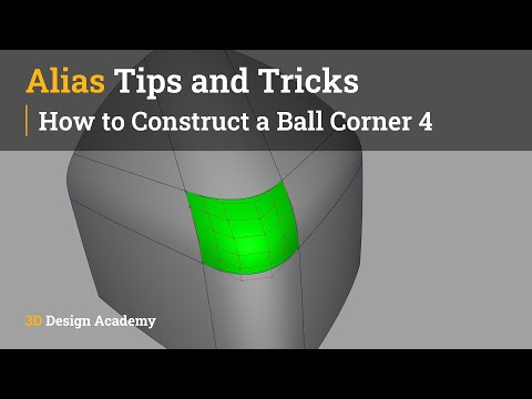Autodesk Alias Tutorials l Alias Tips and Tricks 4 - How to Construct a Ball Corner 4
