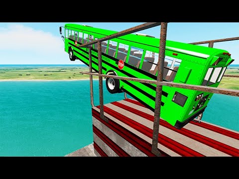 Open Bridge Jumping Car Crashes #6 - BeamNG drive