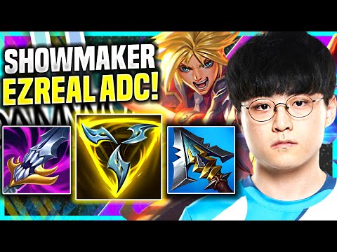 SHOWMAKER PICKS EZREAL WITH NEW ITEM TRINITY FORCE! - DWG ShowMaker Plays Ezreal ADC vs Aphelios!