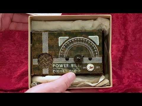 Power-Bilt Pocket Radio early-1950s vintage unboxing - not transistor - collectornet.net
