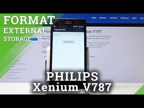 How to Format SD Card in PHILIPS Xenium V787 - Remove Data from External Storage