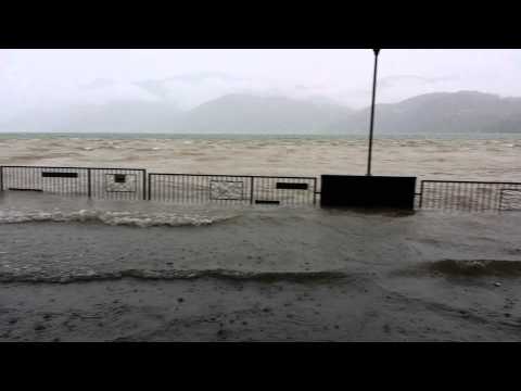 Esondazione lago Maggiore a Luino